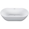 Alfi Brand ALFI brand AB8839 67" White Oval Acrylic Free Standing Soaking Bathtub AB8839